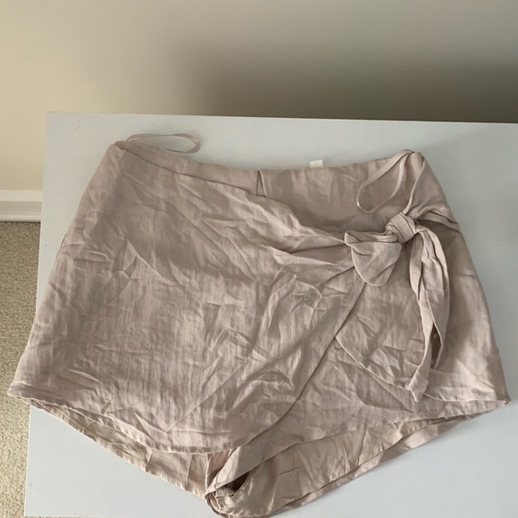 Cotton Candy Pants - Tie wrap skort in tan